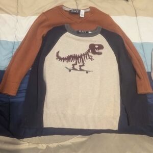 The Children's Place Dinosaur Sweater Set - Orange, Cream, and Navy